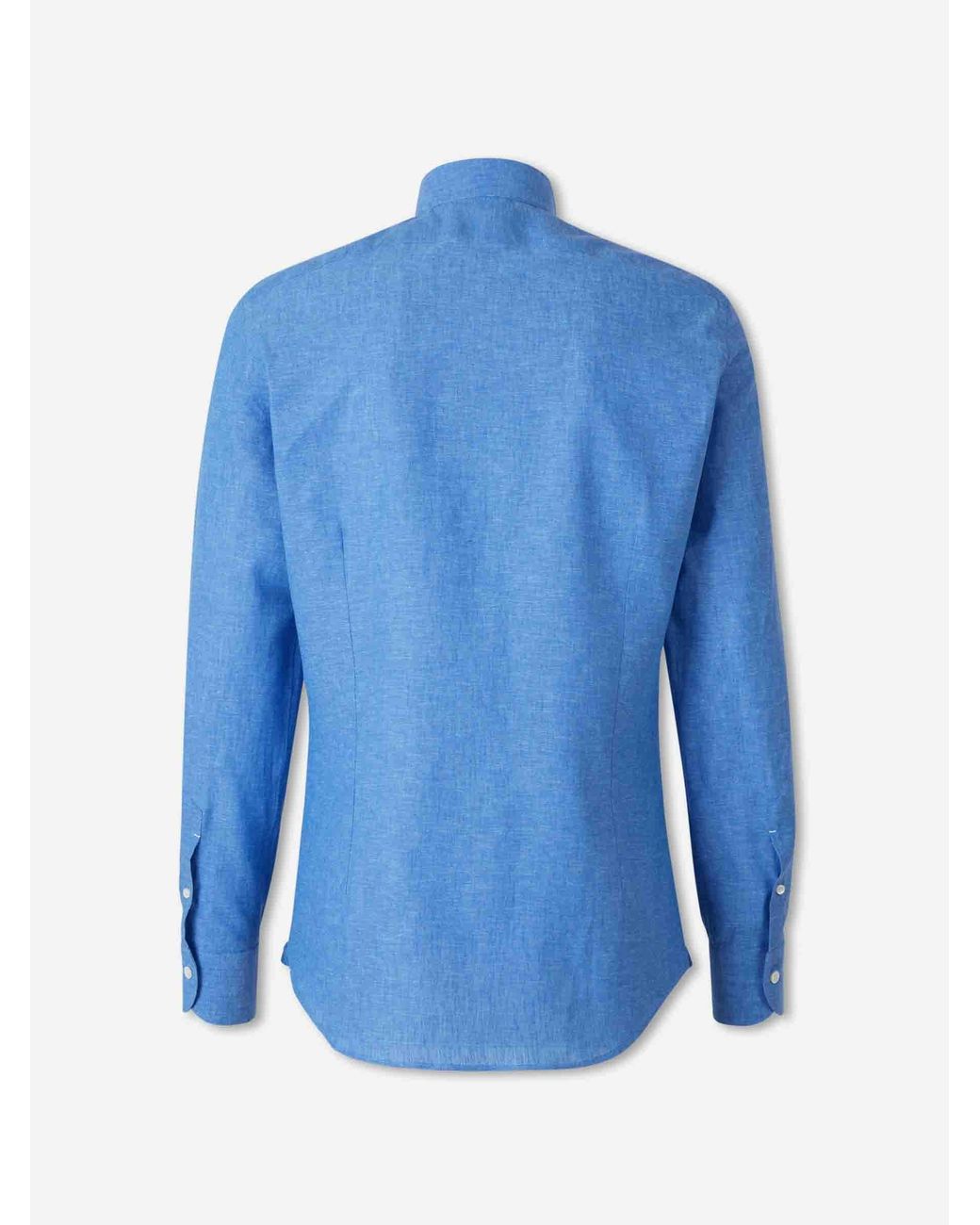 Santa Eulalia Blue Mandarin Collar Shirt for men