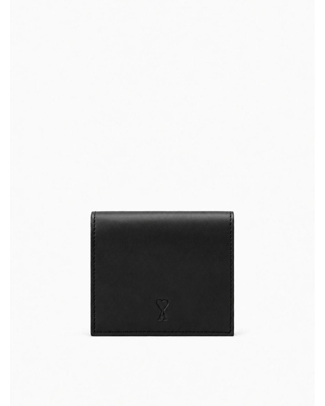 AMI Black Plain Folding Wallet for men