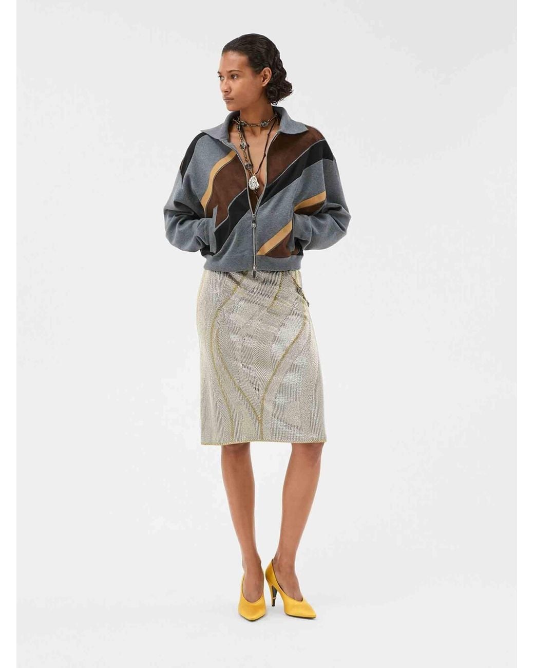 Versace Black Patchwork Leather Cardigan