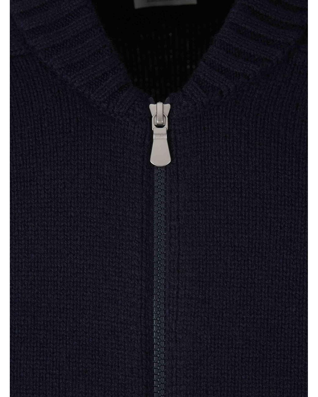 Santa Eulalia Blue Wool Zip Cardigan for men