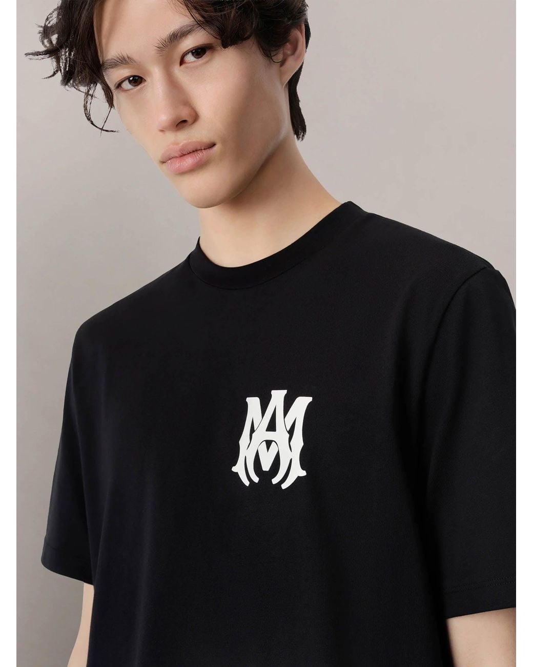 Amiri Black Short Sleeve Logo T-Shirt for men