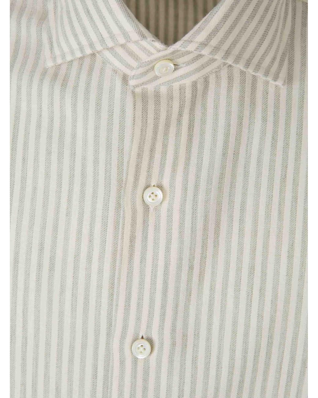 Santa Eulalia White Striped Cotton Shirt for men