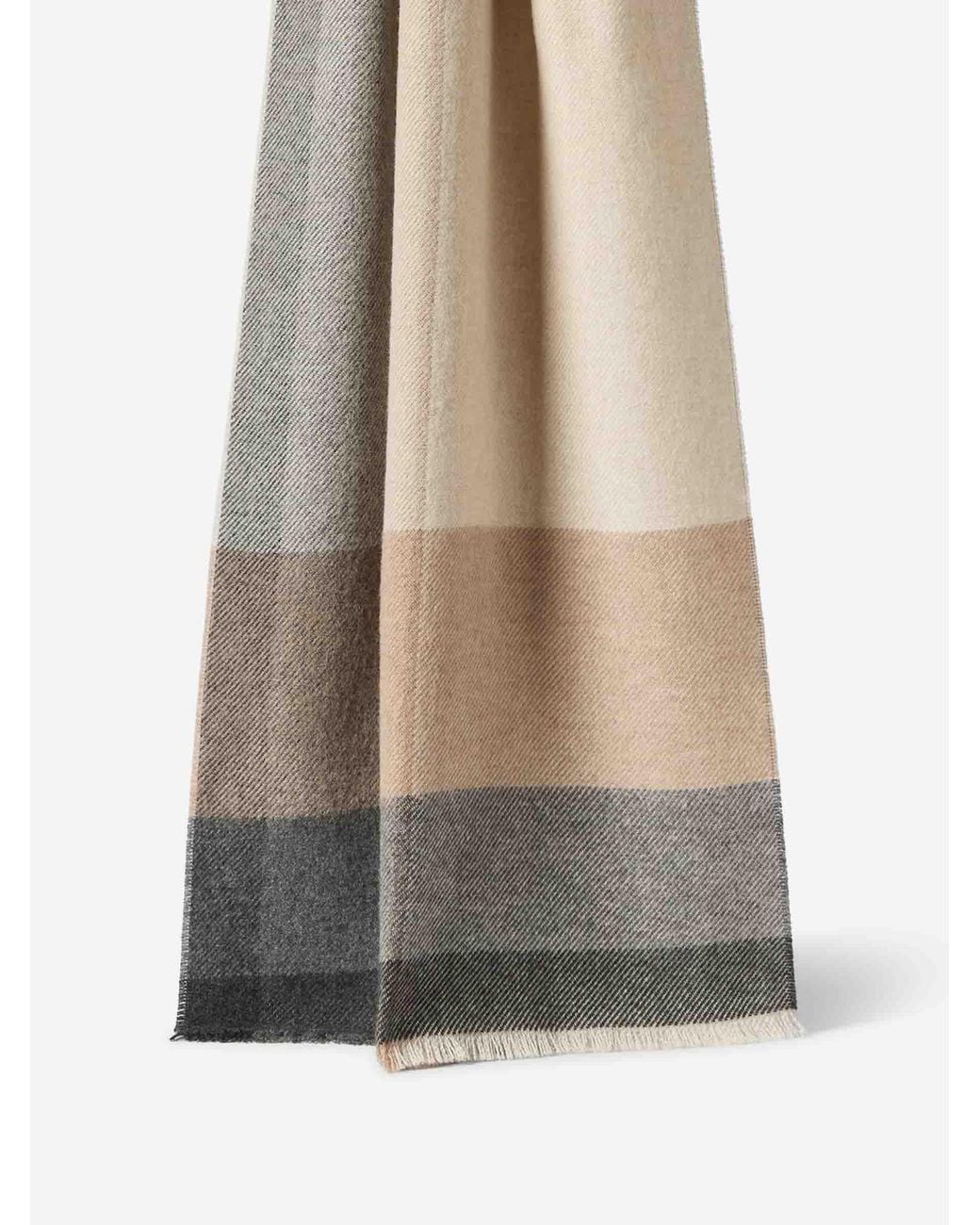 Brunello Cucinelli Gray Checkered Wool Cashmere Scarf for men