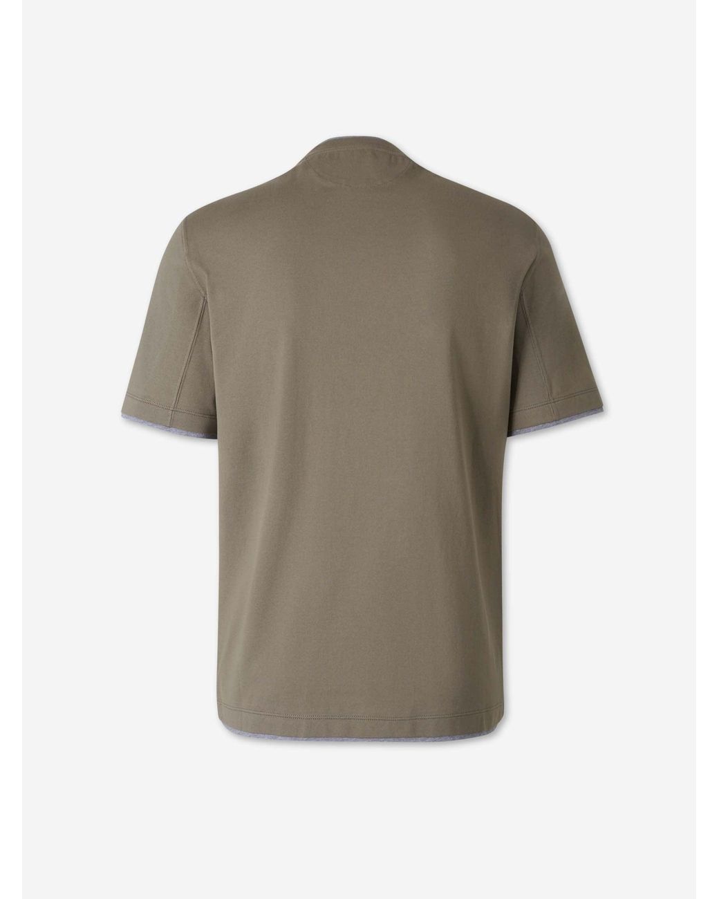 Brunello Cucinelli Gray Layered Short Sleeve T-Shirt for men
