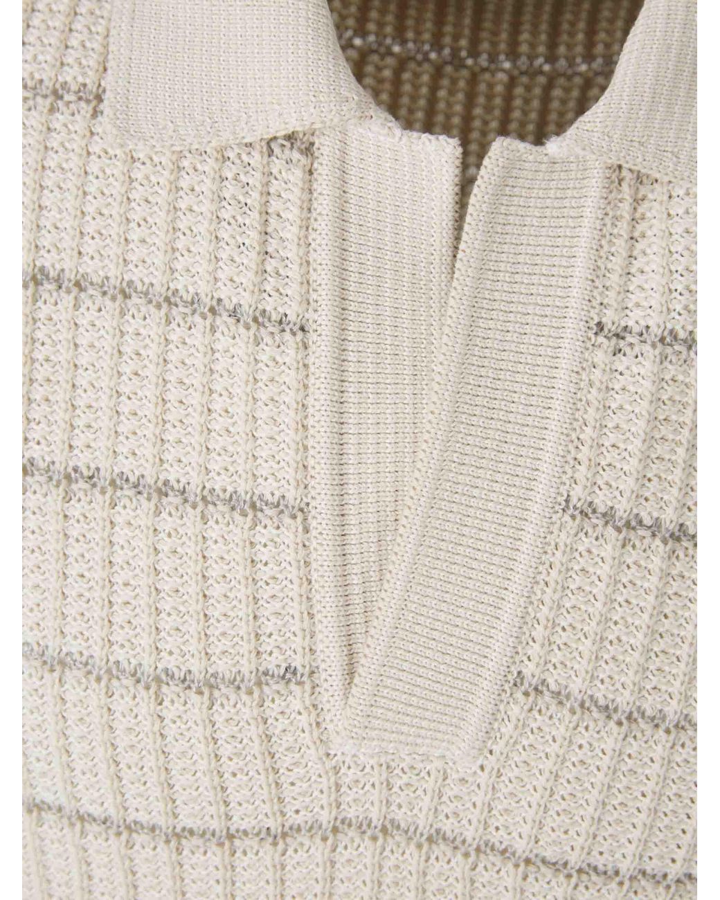 Brioni White Polo Dot Striped for men