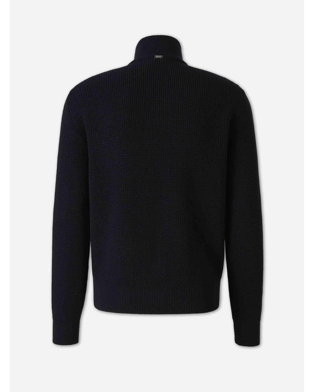 Herno Blue Quilted Cardigan Wool Polyester for men