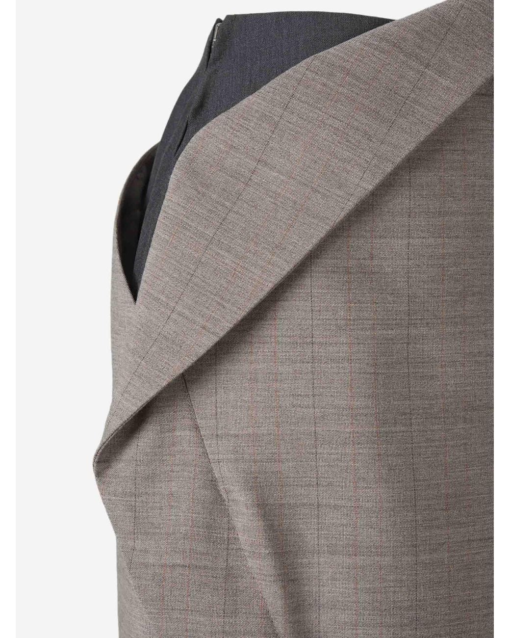 Jil Sander Gray Plaid Wrap Skirt