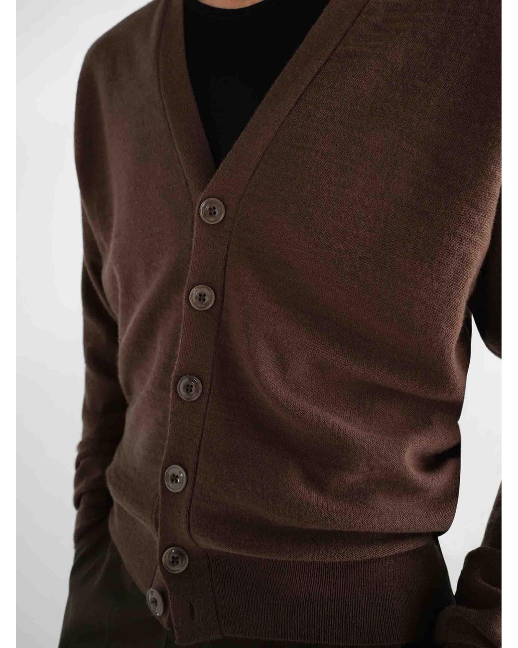 Lemaire Brown Multi-Position Twisted Cardigan