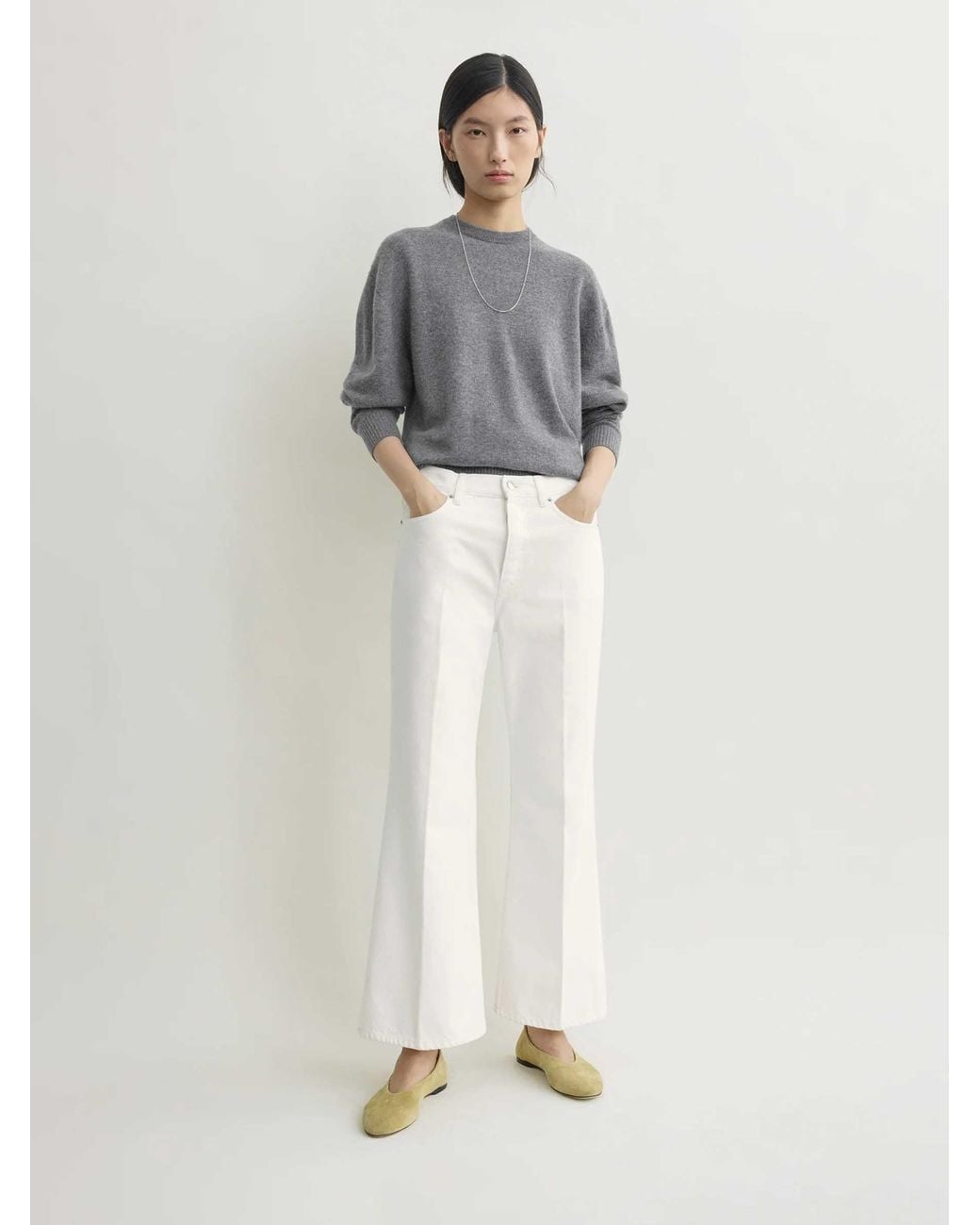 Totême  White Plain Flared Jeans