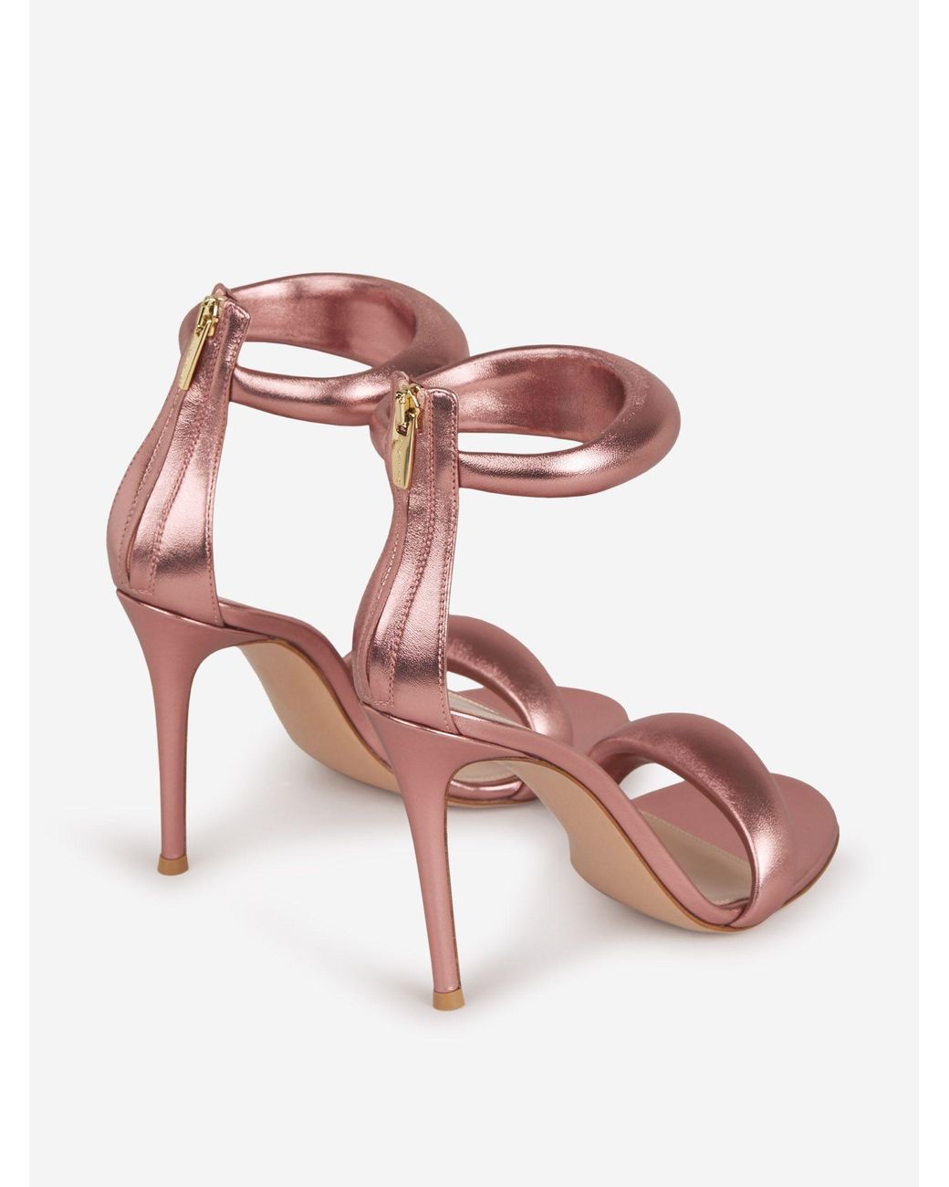 Gianvito Rossi Leather Bijoux Heeled Sandals in Pink | Lyst