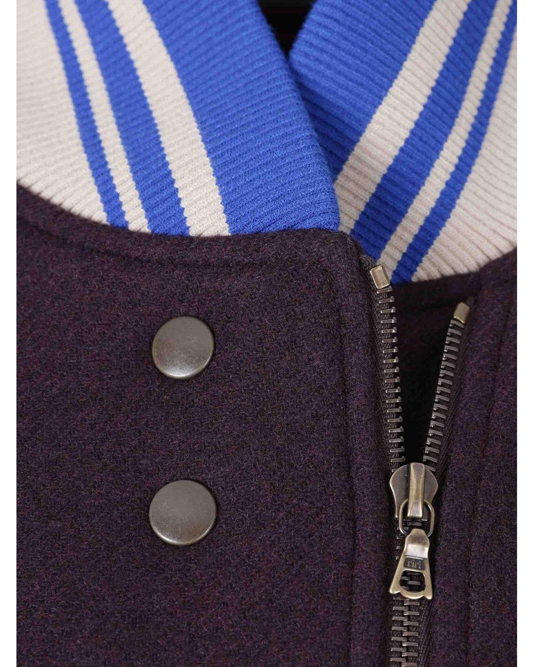 Dries Van Noten Blue Wool Viscose Bomber Jacket