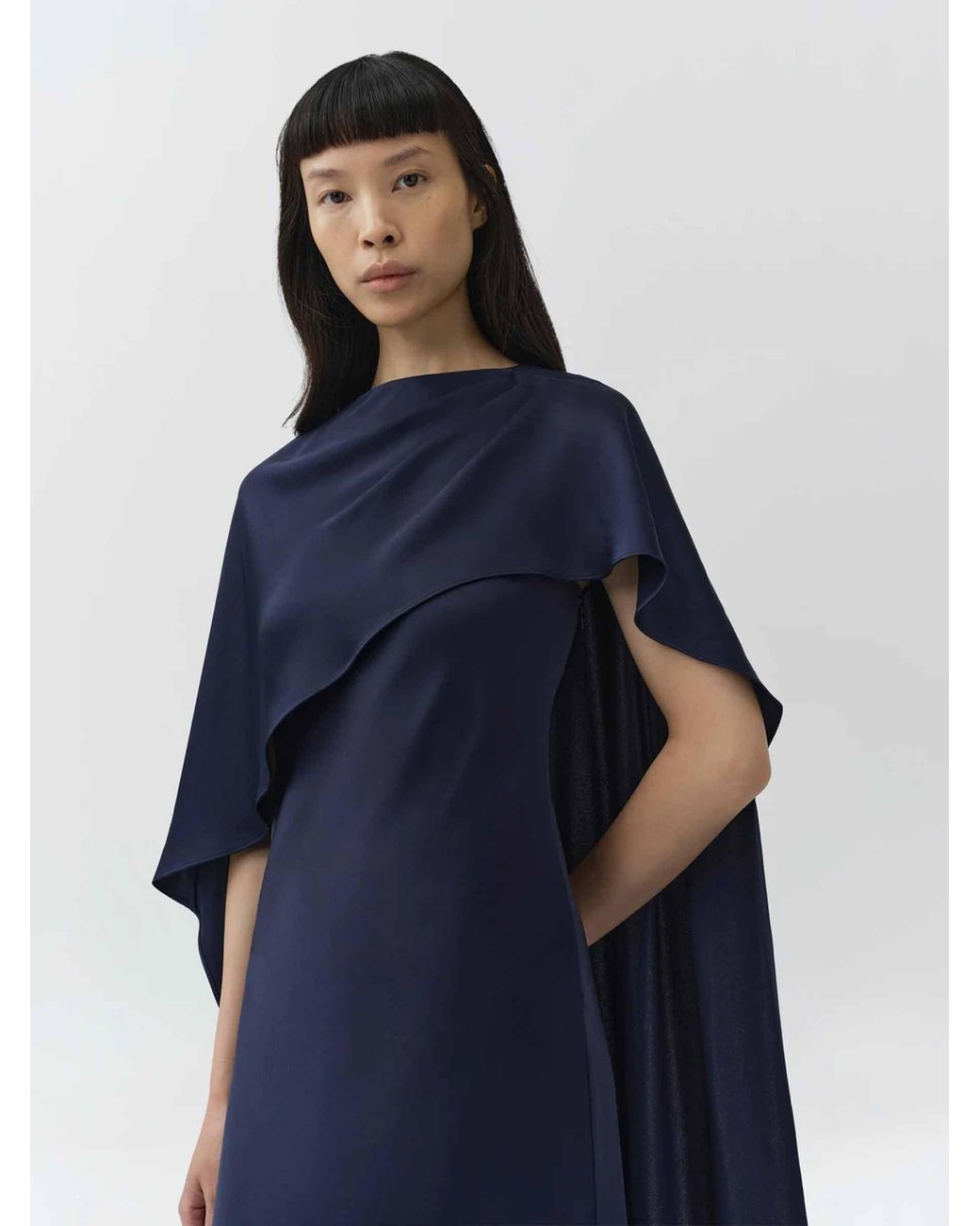 Jonathan Simkhai Blue Satin Dress Cape