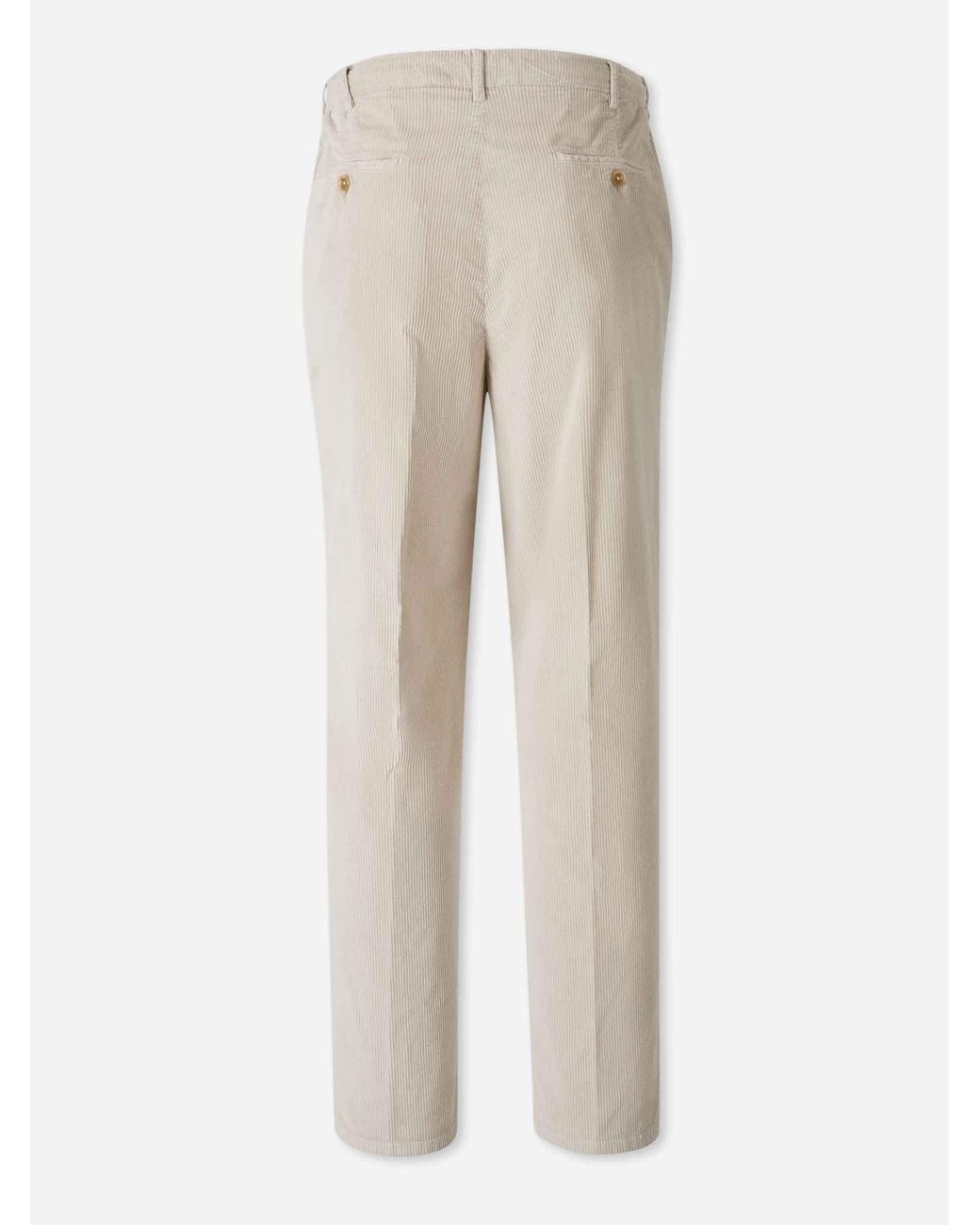 Marco Pescarolo Natural Corduroy Straight Trousers for men