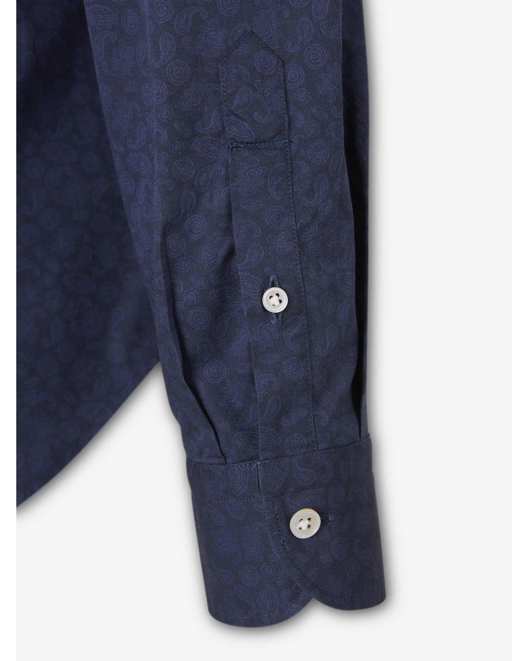 Vincenzo Di Ruggiero Blue Printed Cotton Shirt for men