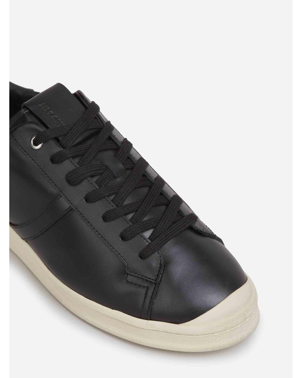Jil Sander Black Leather Sports Shoes for men
