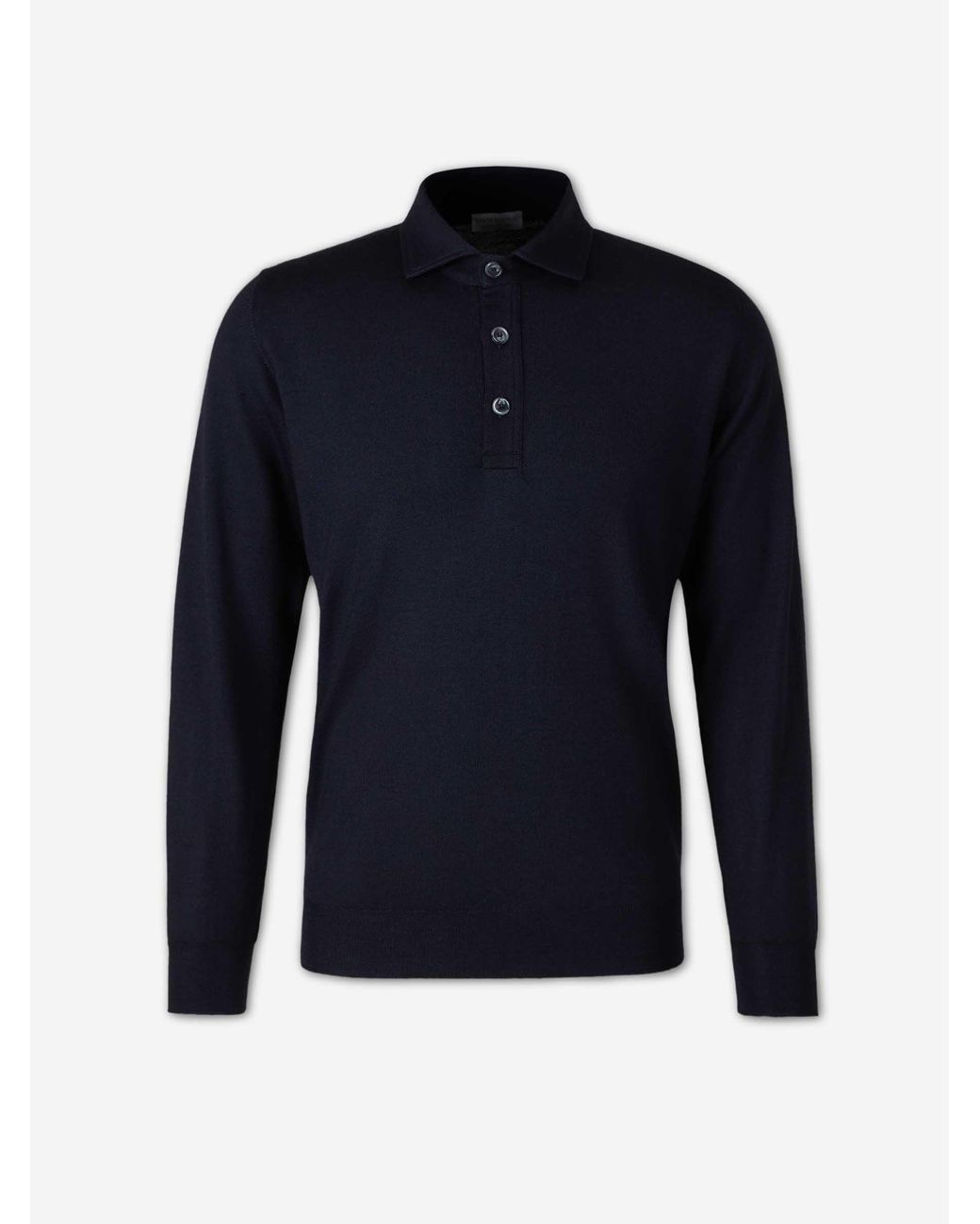 Santa Eulalia Blue Fine Merino Wool Polo Shirt for men