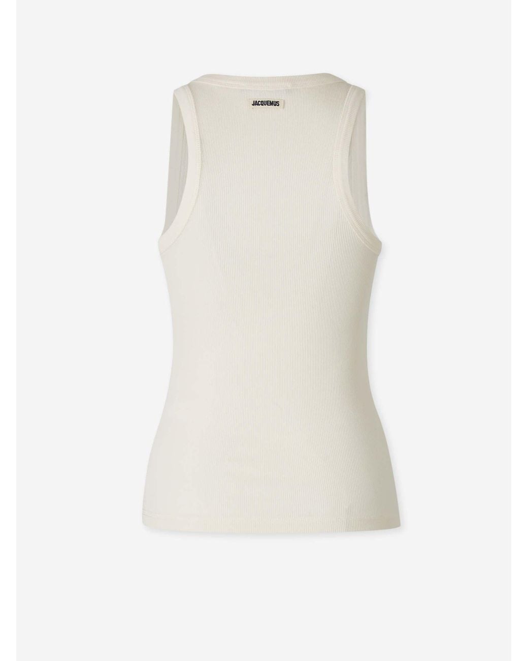 Jacquemus White Ribbed Tank Top