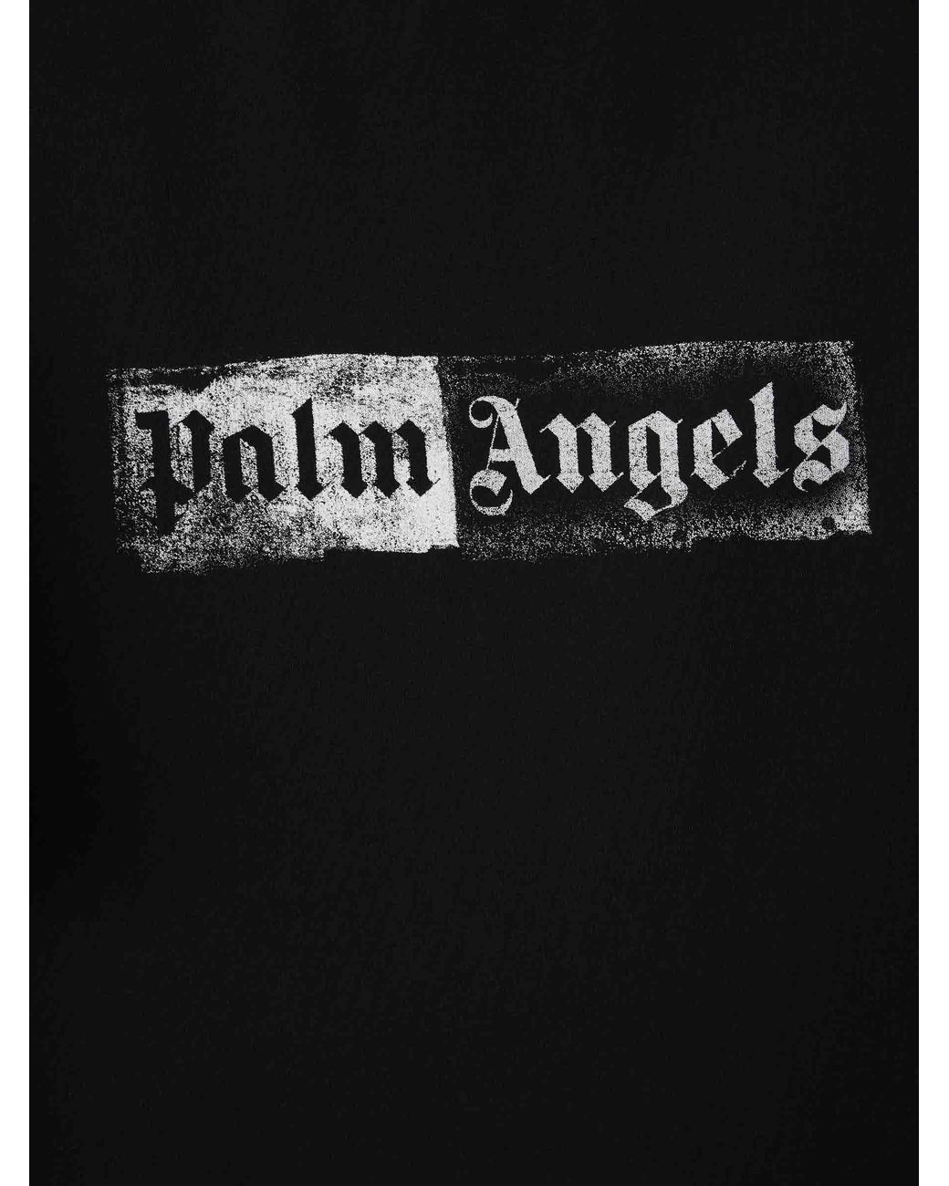 Palm Angels Black Short Sleeve Logo T-Shirt for men