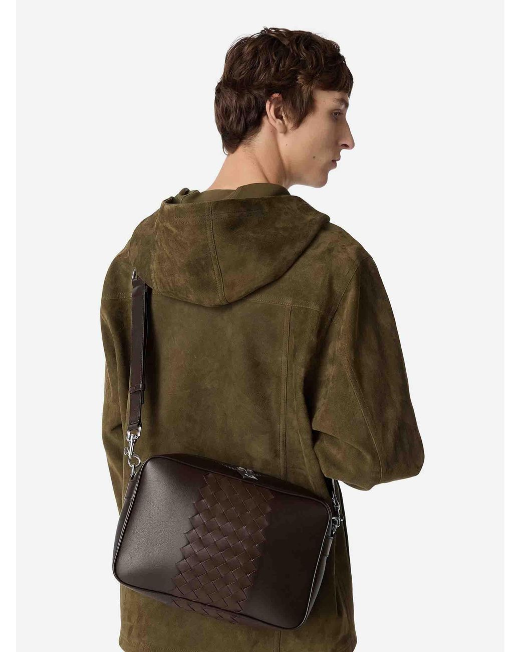 Sac À Bandoulière Intrecciato Pour Appareil Photo Bottega Veneta pour homme en coloris Brown