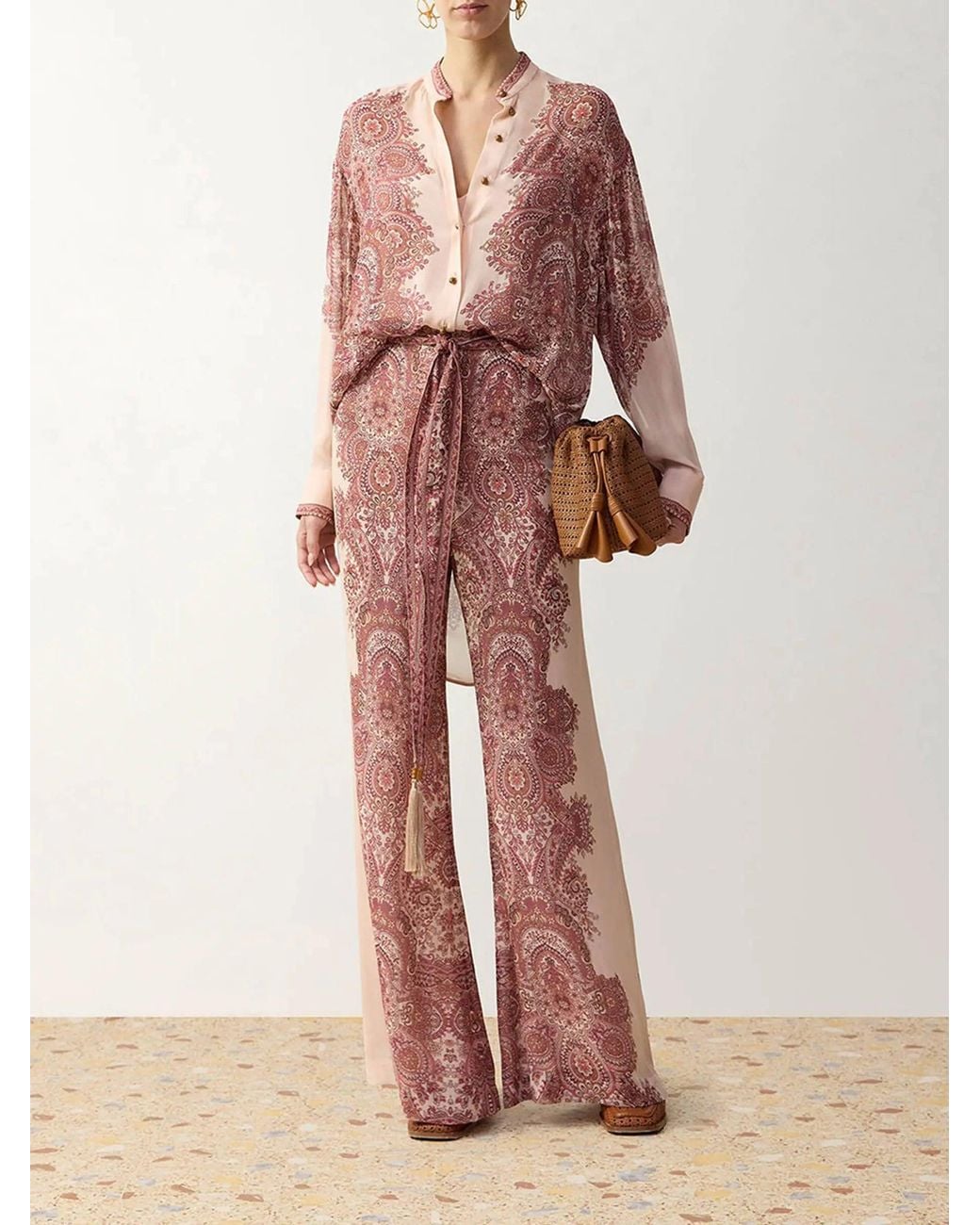 Zimmermann Pink Printed Casual Pants