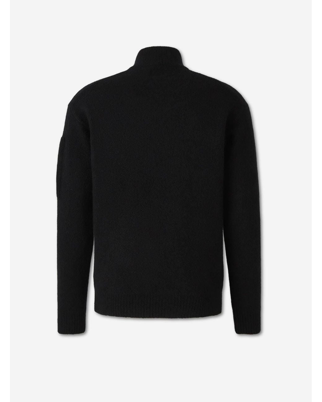 C P Company Black High Neck Zip-Up Sweater for men