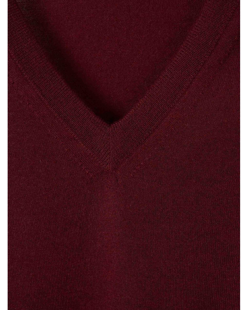 Santa Eulalia Red Thin V-Neck Sweater for men