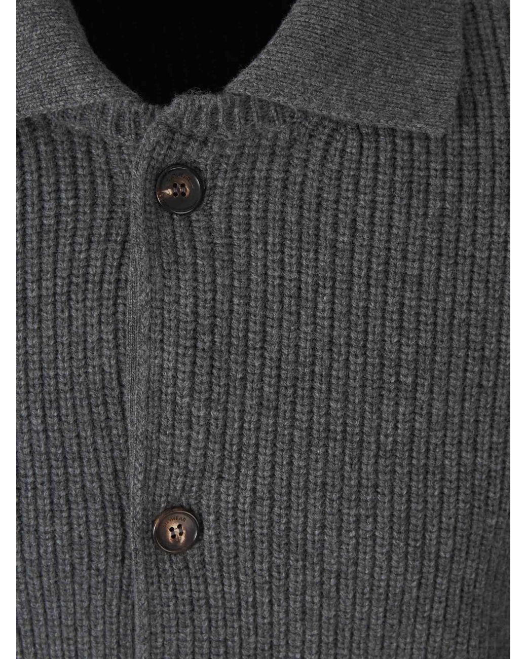 Zanone Gray Shirt Collar Cardigan for men