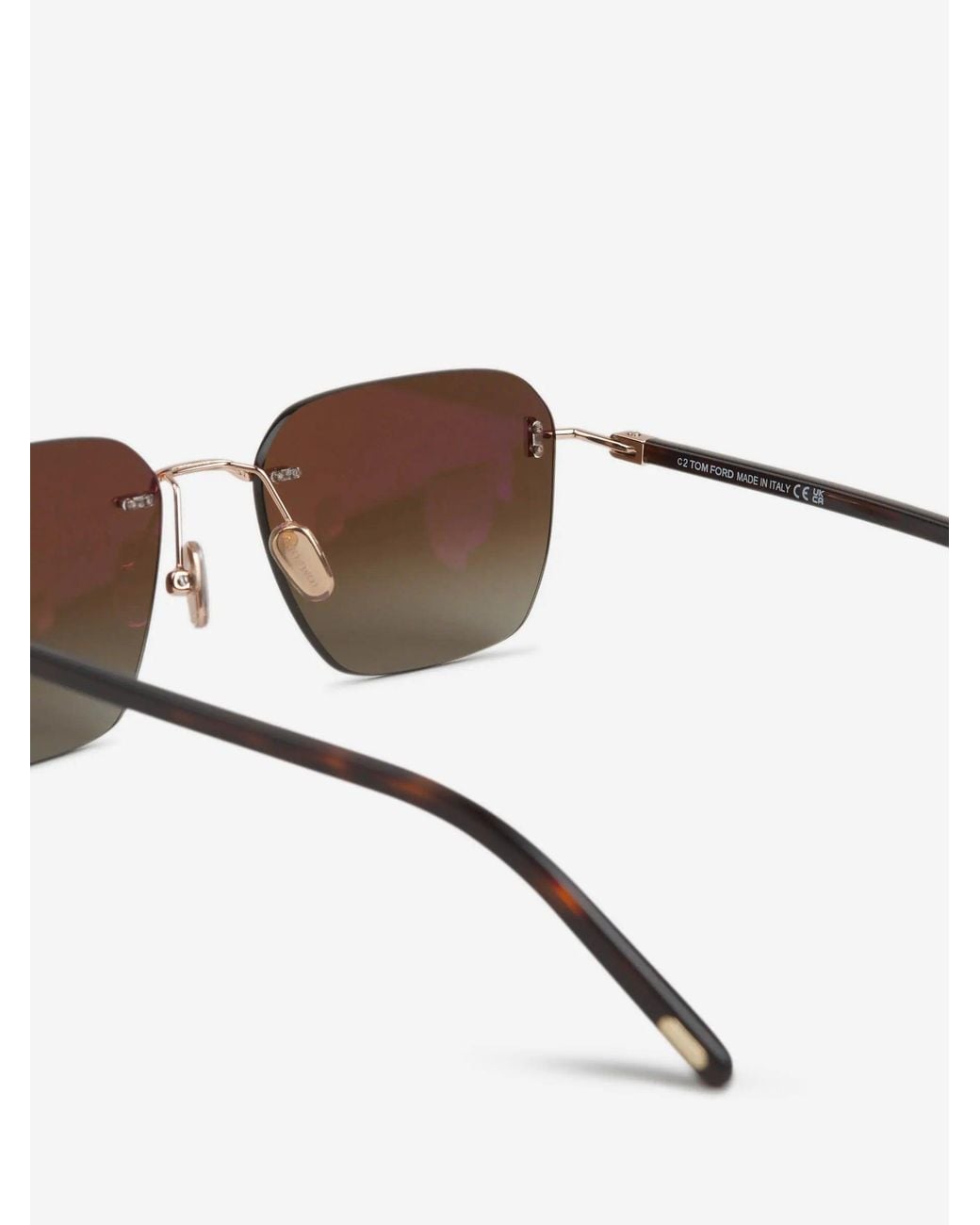 Tom Ford Metallic Rectangular Sunglasses for men