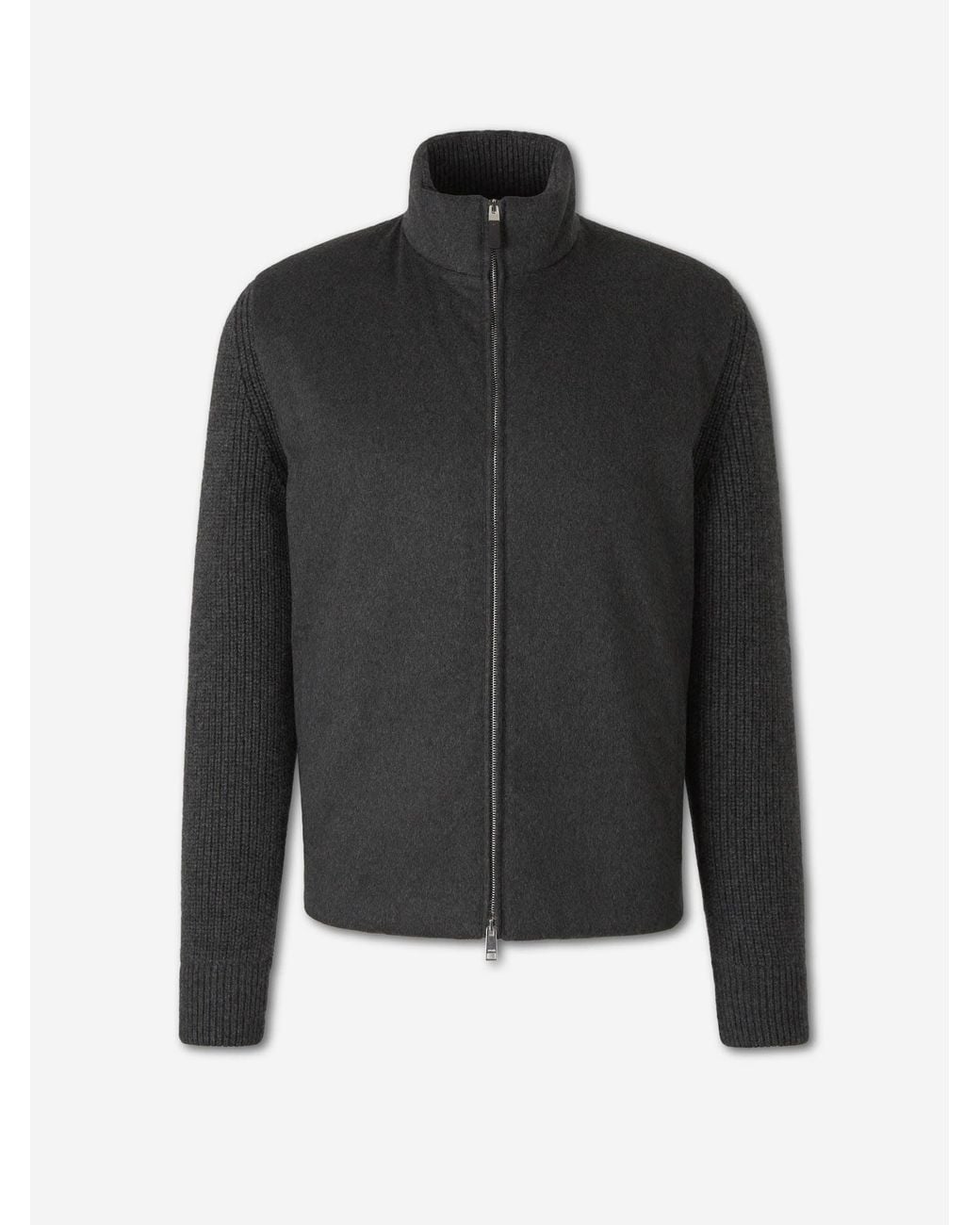 Zegna Black Cashmere Zip Cardigan for men