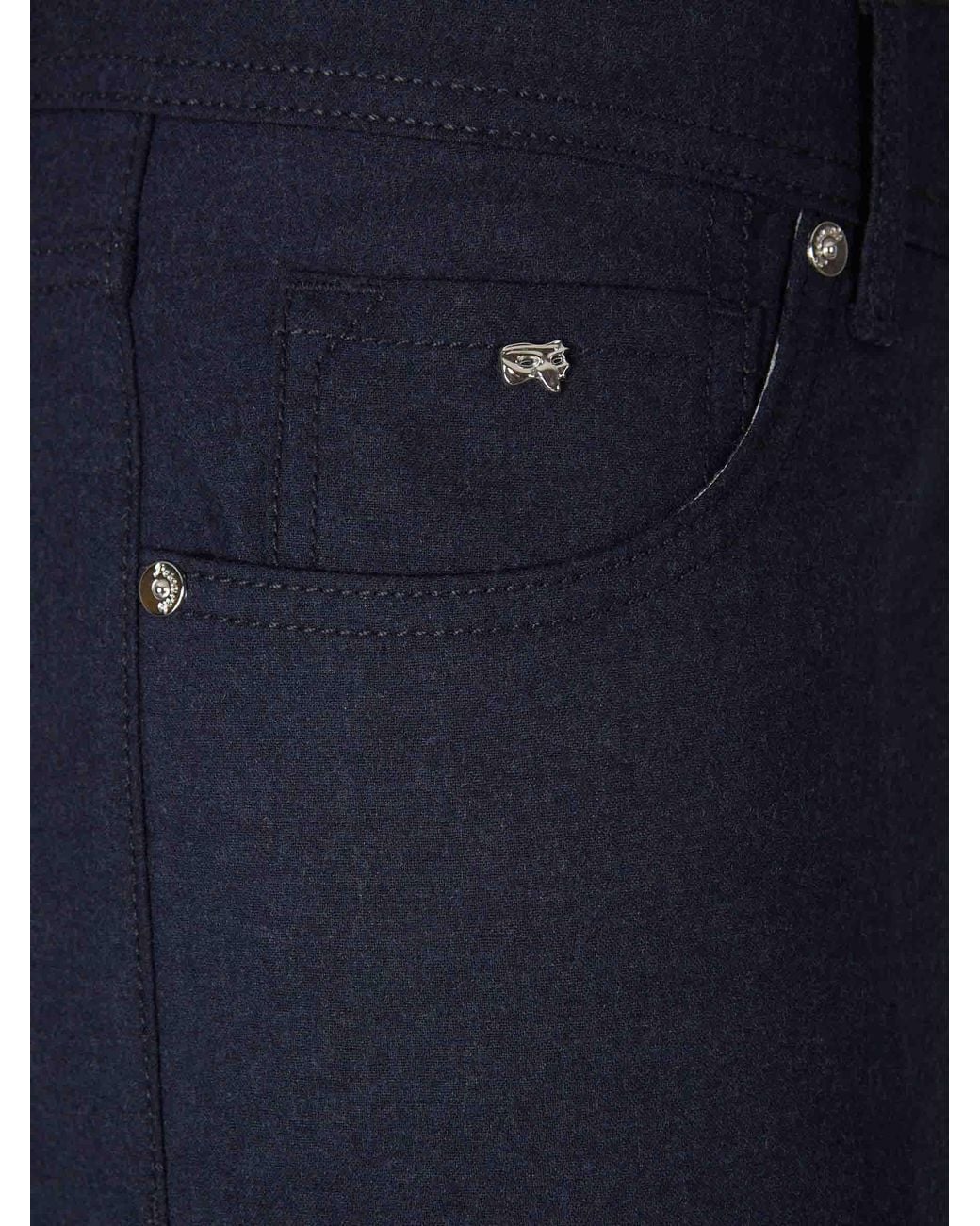 Marco Pescarolo Blue Cashmere Straight Leg Trousers for men