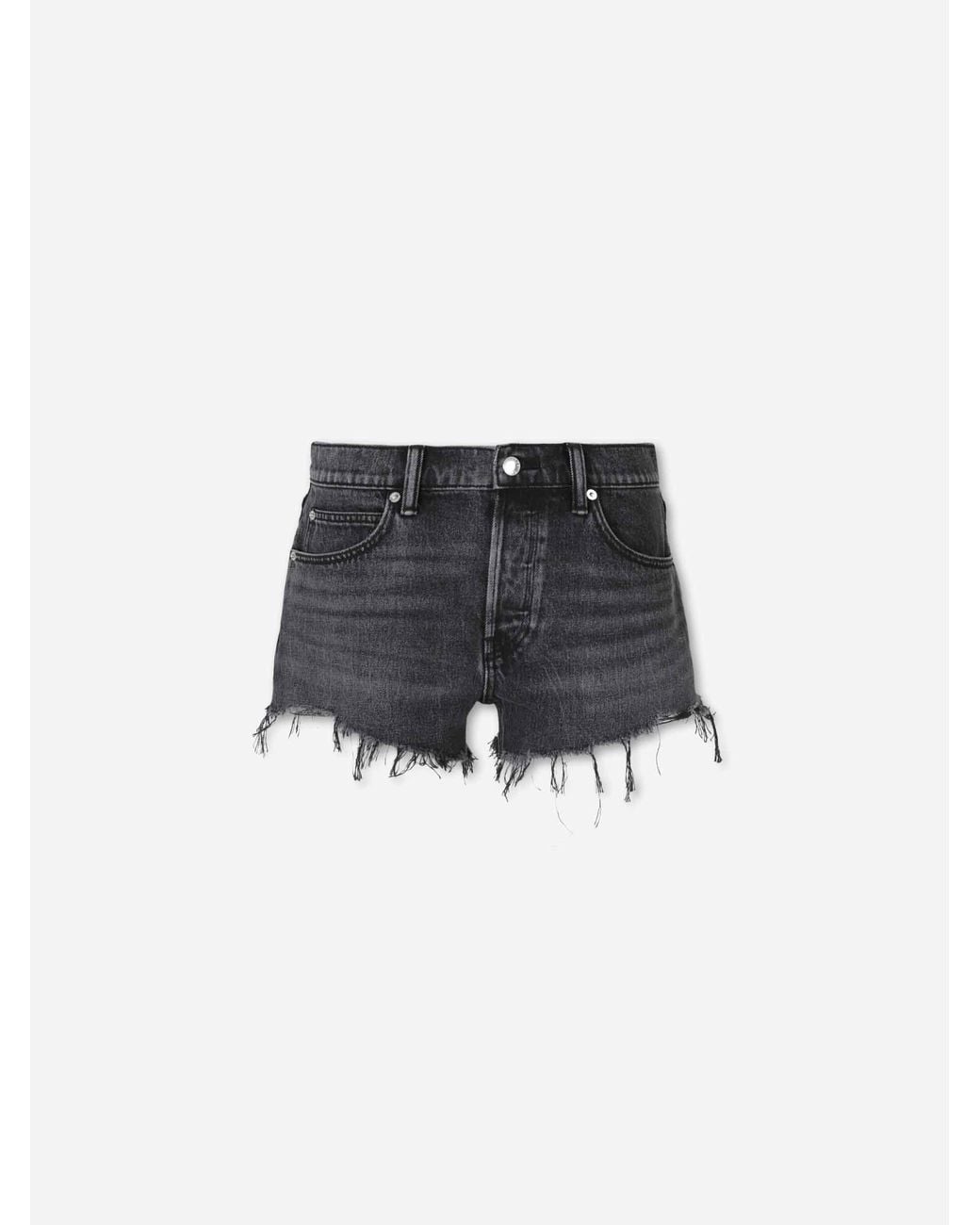Alexander Wang Black Rhinestone Logo Shorts