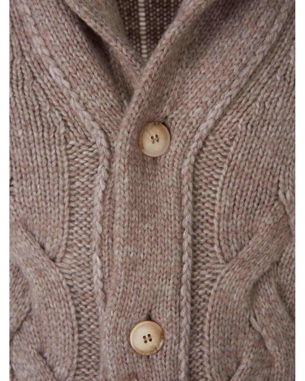Gran Sasso Brown Braided Wool Cardigan for men