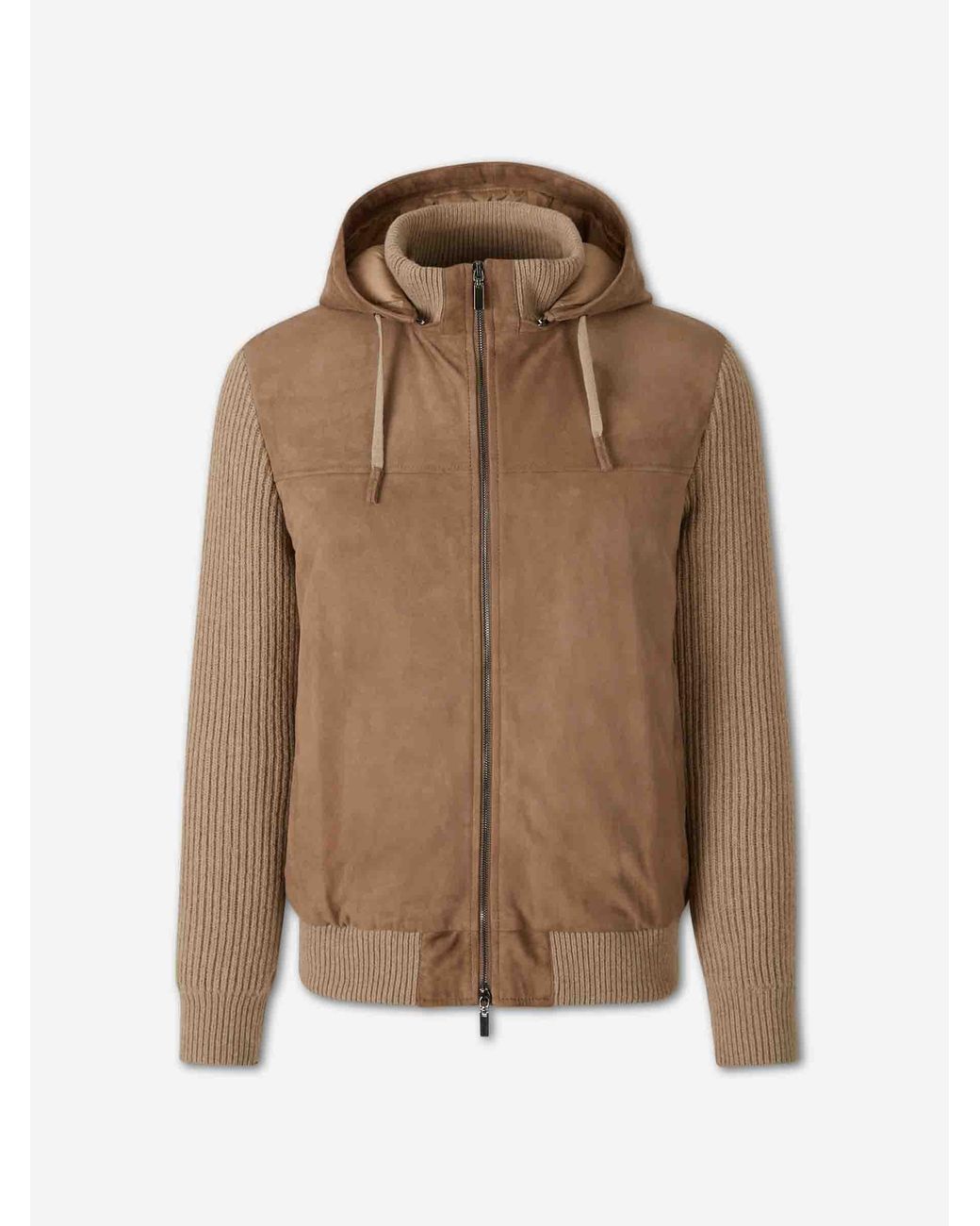 Santa Eulalia Brown Casual Suede Knit Jacket for men