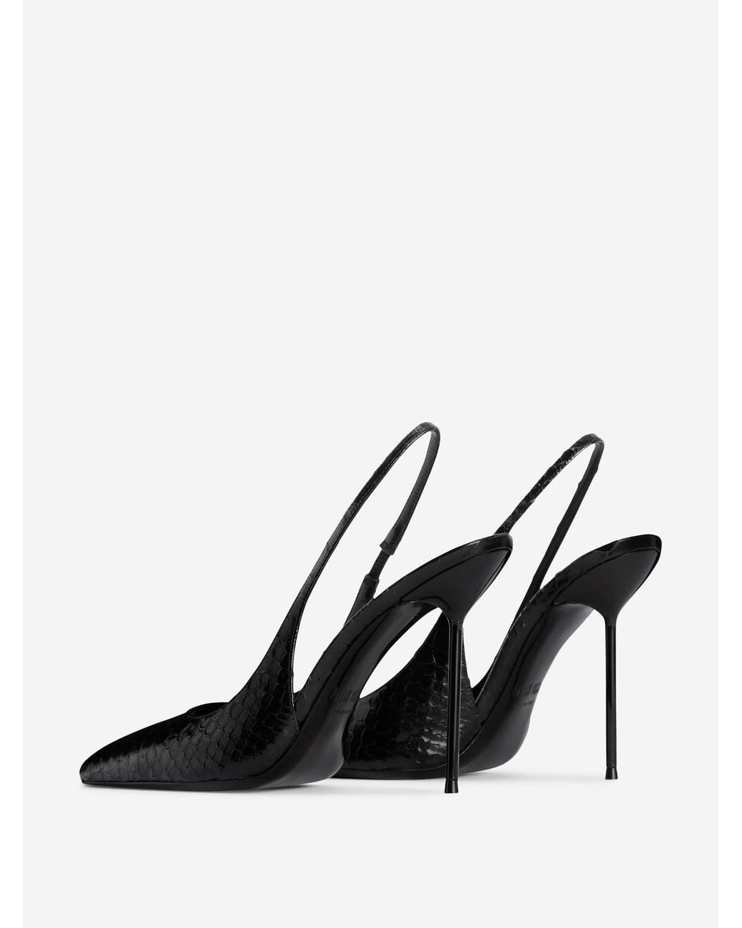 Paris Texas White Lidia Snake Effect Slingbacks