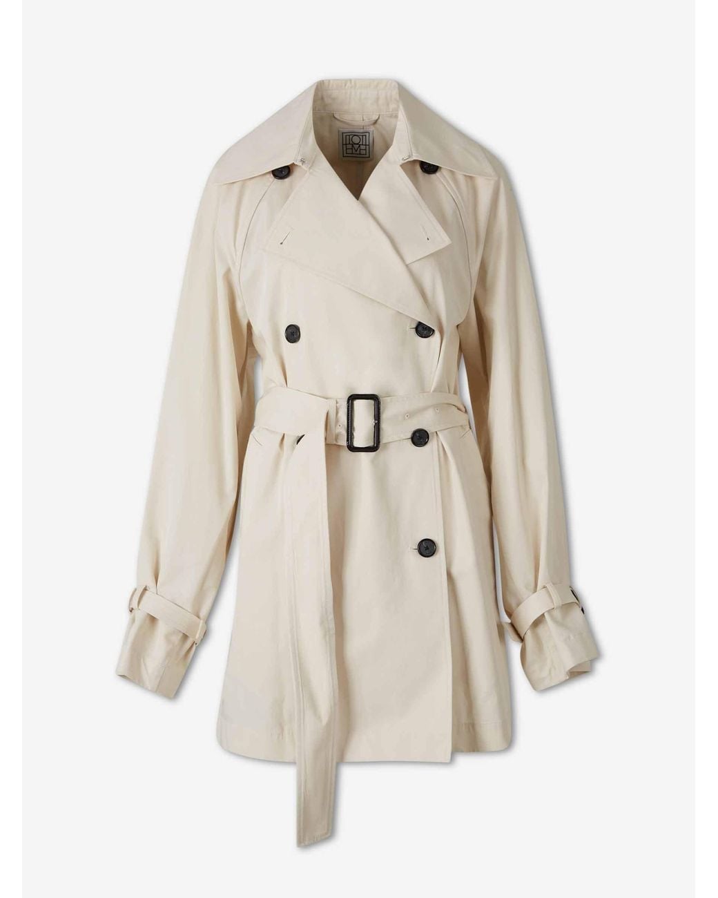 Totême Natural Cotton Crossover Trench Coat