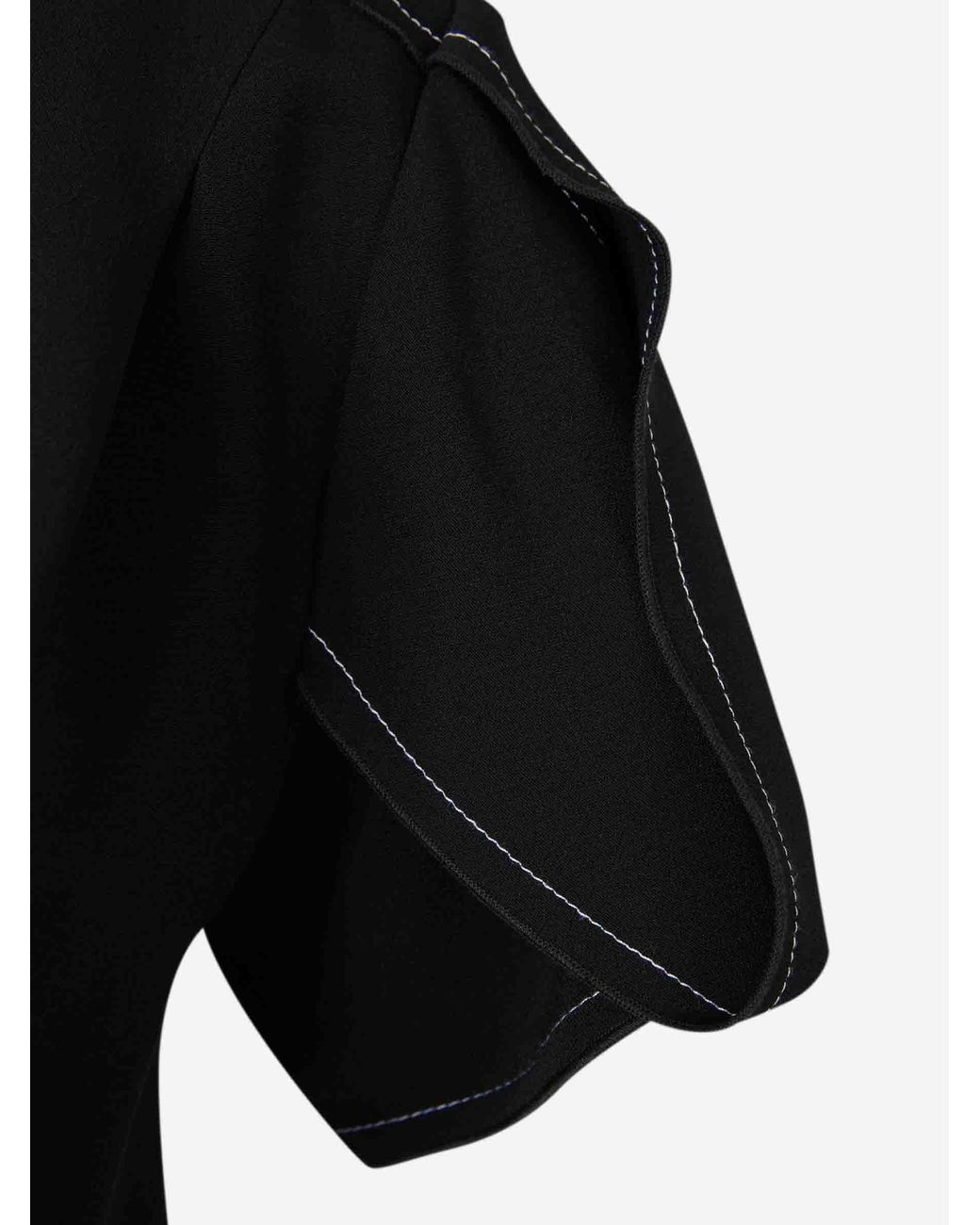 Victoria Beckham Black Crepe Midi Dress
