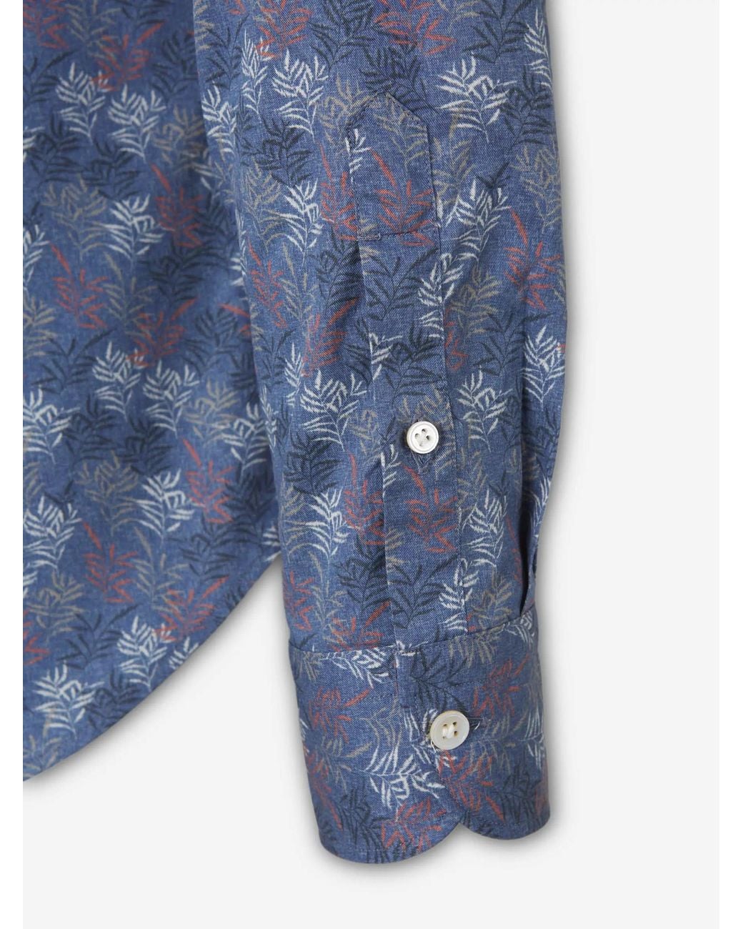 Vincenzo Di Ruggiero Blue Printed Cotton Shirt for men