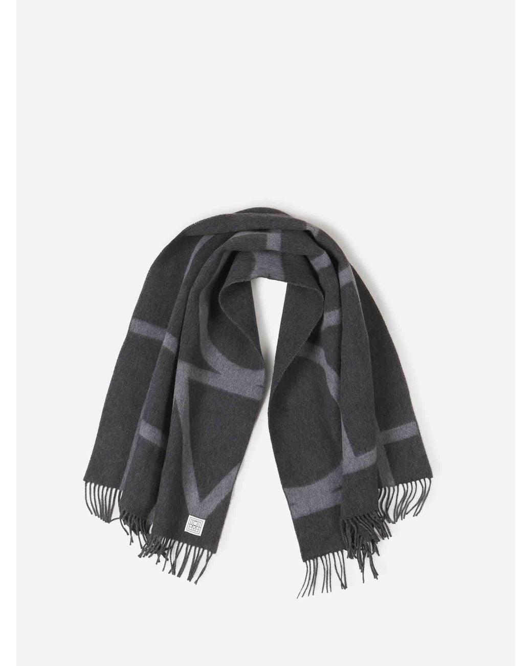 Sciarpa Di Lana Con Monogramma di Totême in Gray