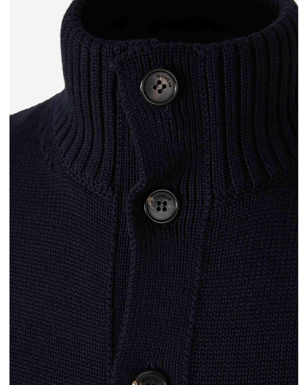 Zanone Blue Wool Knit Cardigan for men