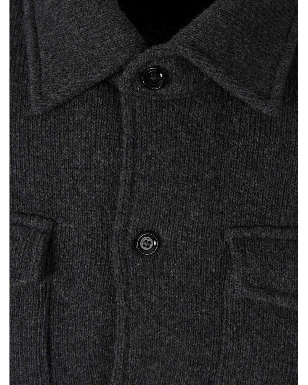 Lardini Black Cashmere Cardigan for men