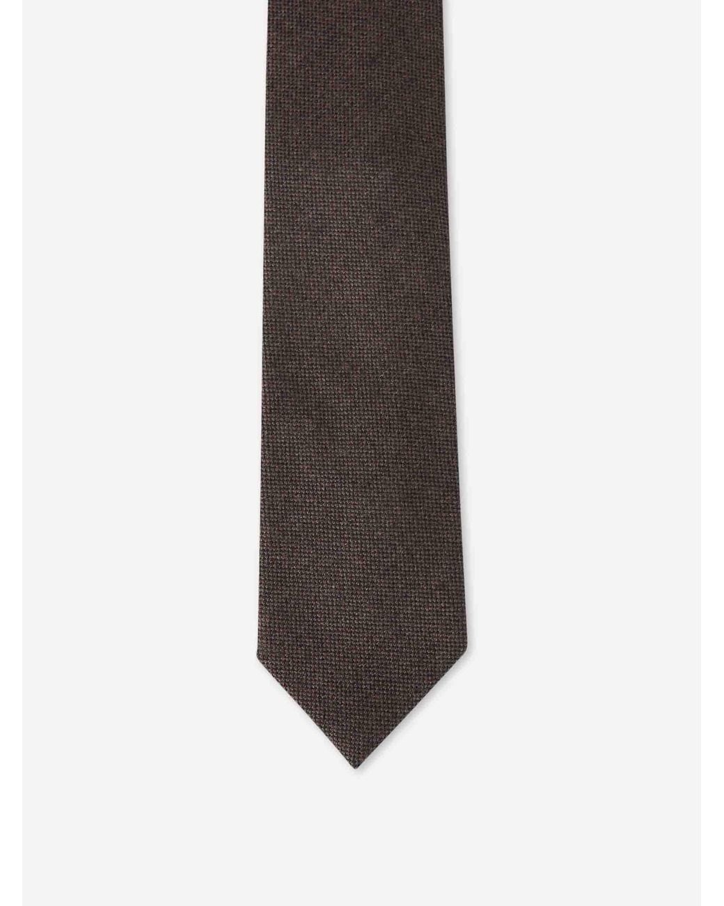 Petronius Brown Plain Cashmere Tie for men