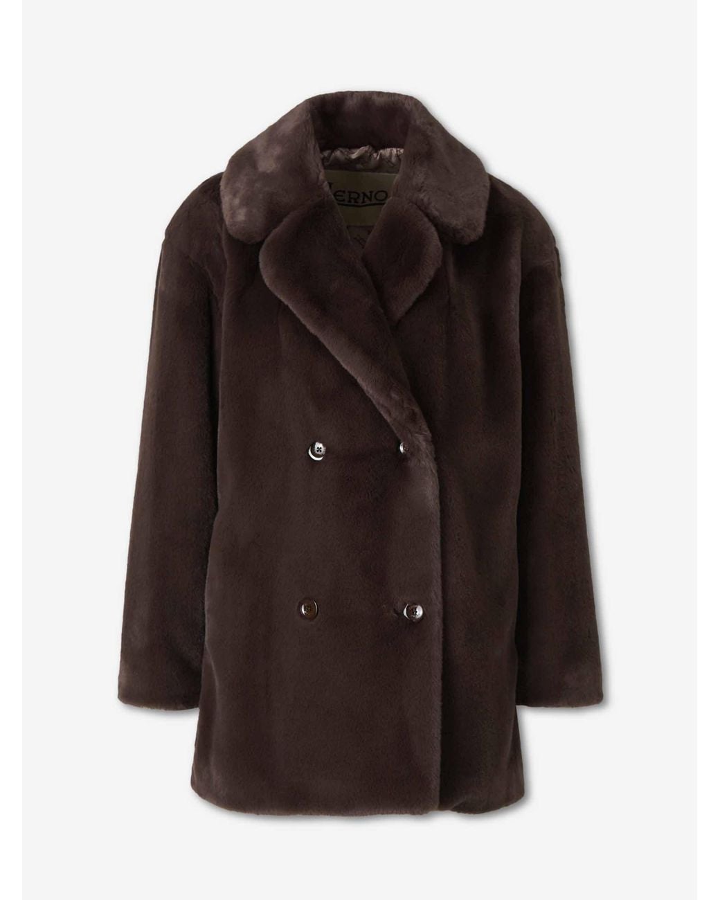 Herno Brown Short Fur Coat