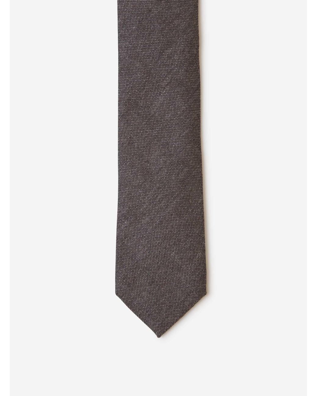 Santa Eulalia Brown Plain Silk Tie for men