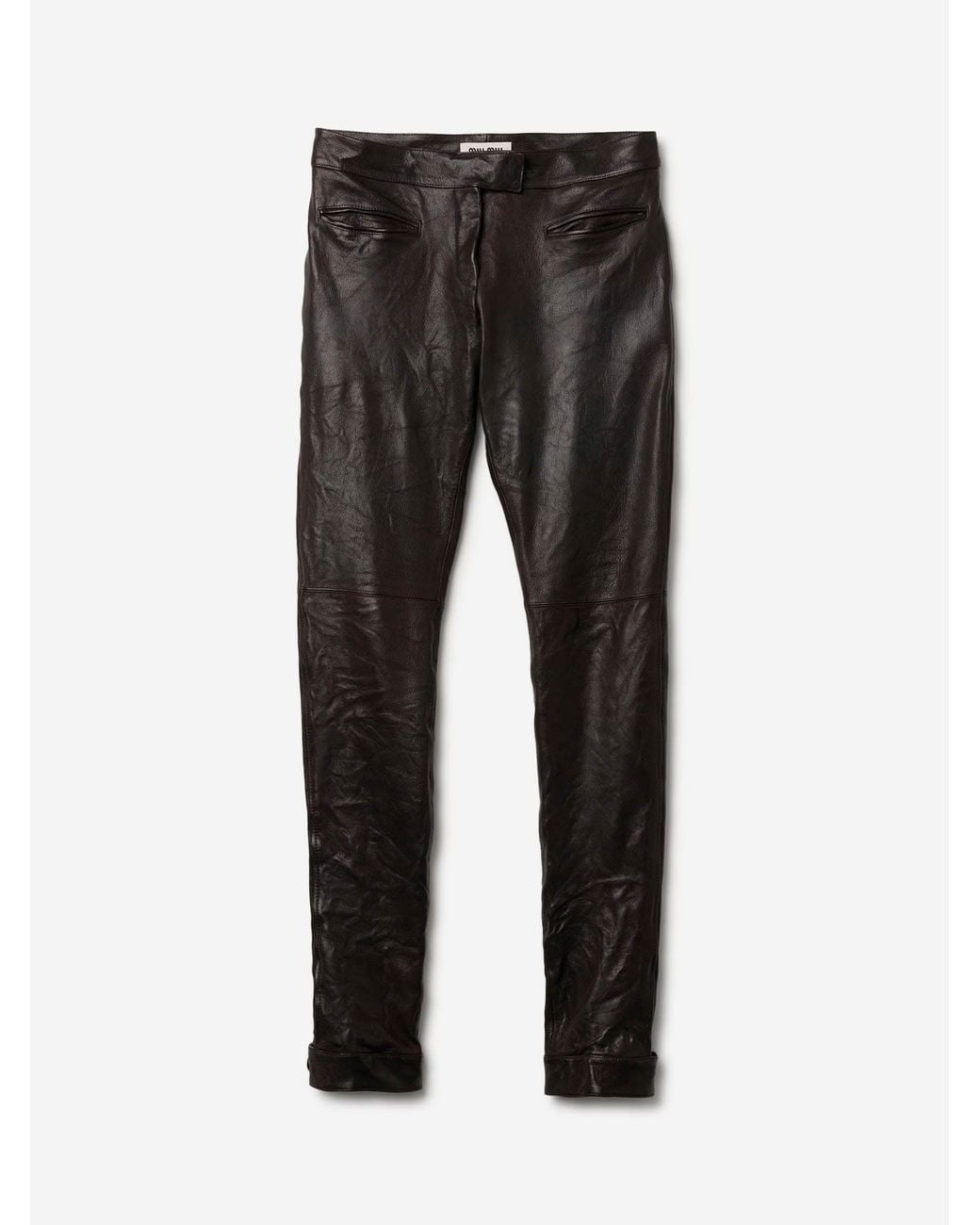 Miu Miu Black Slim Fit Leather Pants