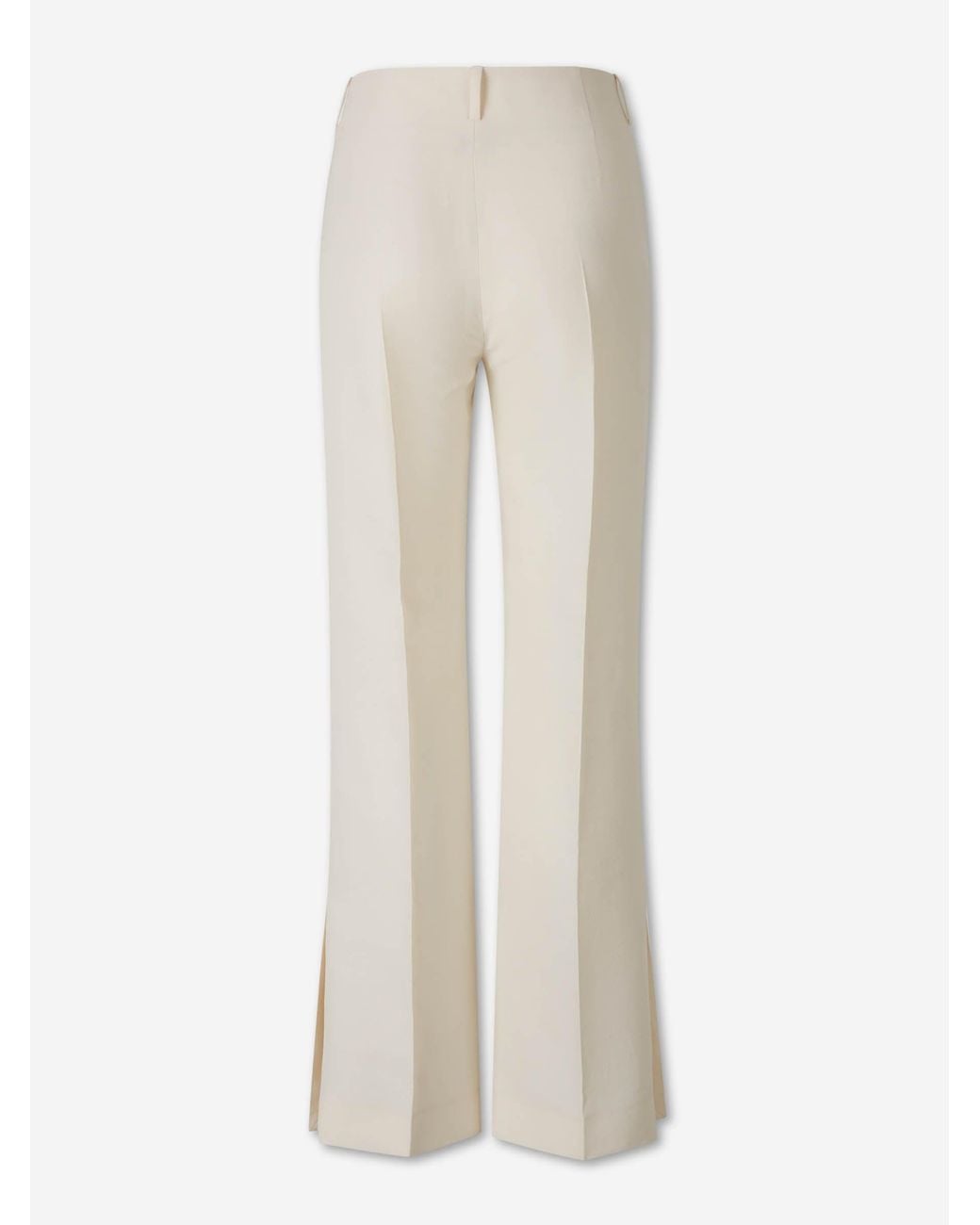 Khaite White Straight Leg Trousers