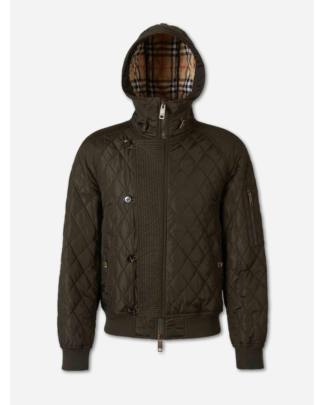Burberry Black Short Down Jacket With Hood for men