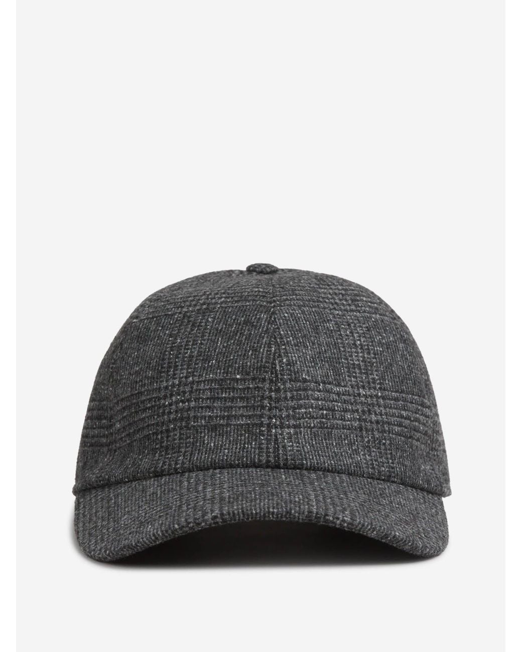 Borsalino Gray Woolen Checkered Cap for men