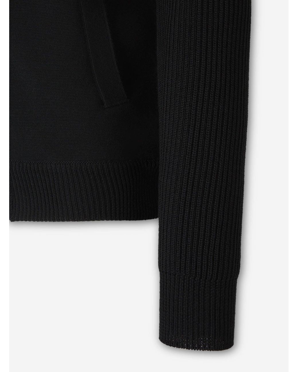 Santa Eulalia Black Wool Cardigan With Zipper for men
