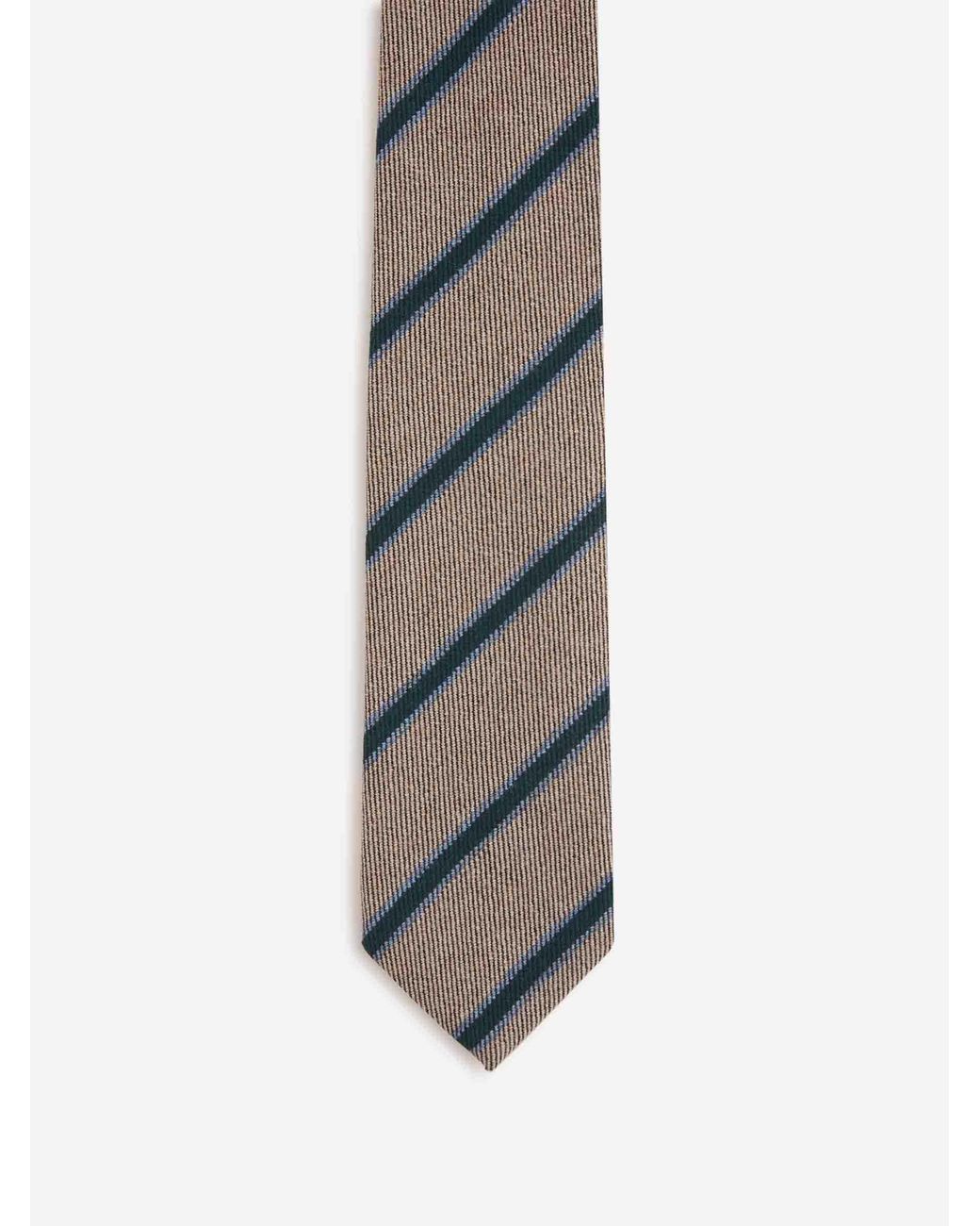 Bigi por Santa Eulalia Gray Silk Striped Tie for men
