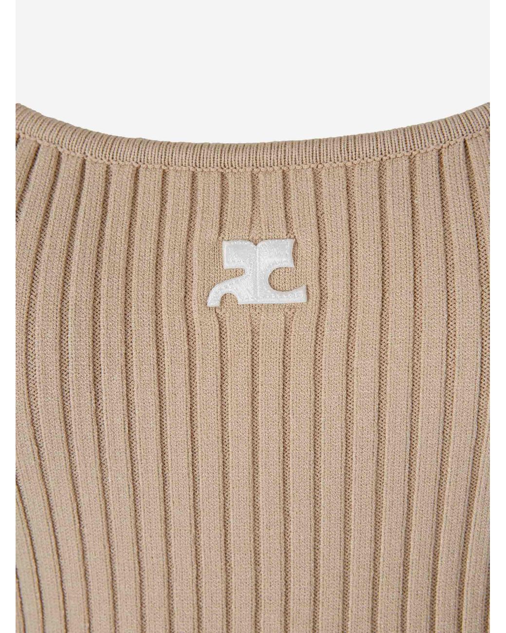 Courreges White Ribbed Tank Top
